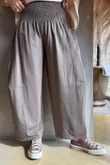Lock Shirring Barrel Pant Earth